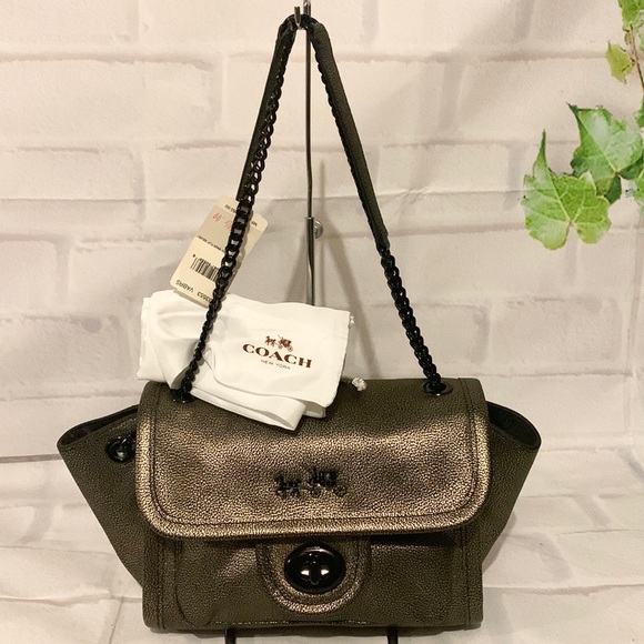 💐 Coach F33553 / 33553 💐 Ranger Flap Metallic Shoulder Bag MSRP $350 - Picture 2 of 11